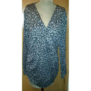 "A Pea In The Pod" Black/Gray Maternity Long Sleeve Top Size Large